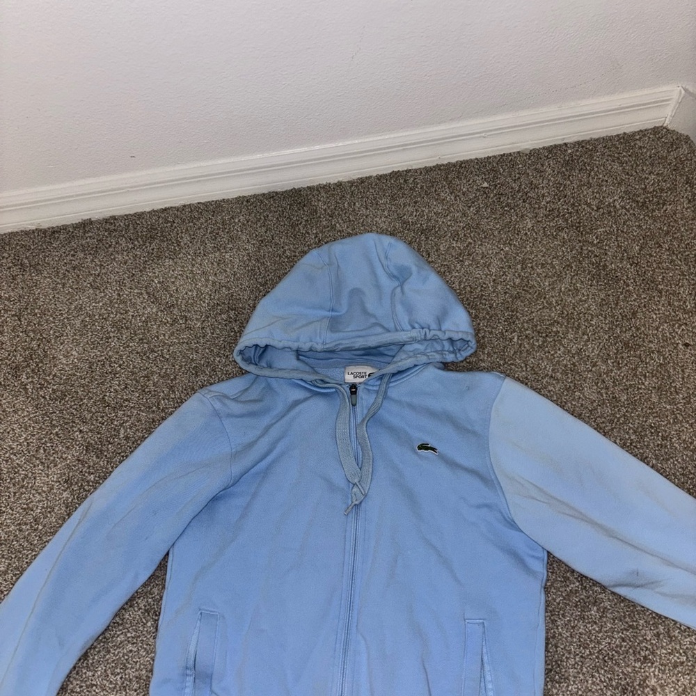 Lacoste Sky Blue Zip-Up Hoodie